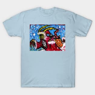 Krampus on the rooftops T-Shirt